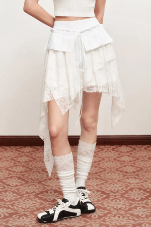 Emo Girl Goth White Short Skirt