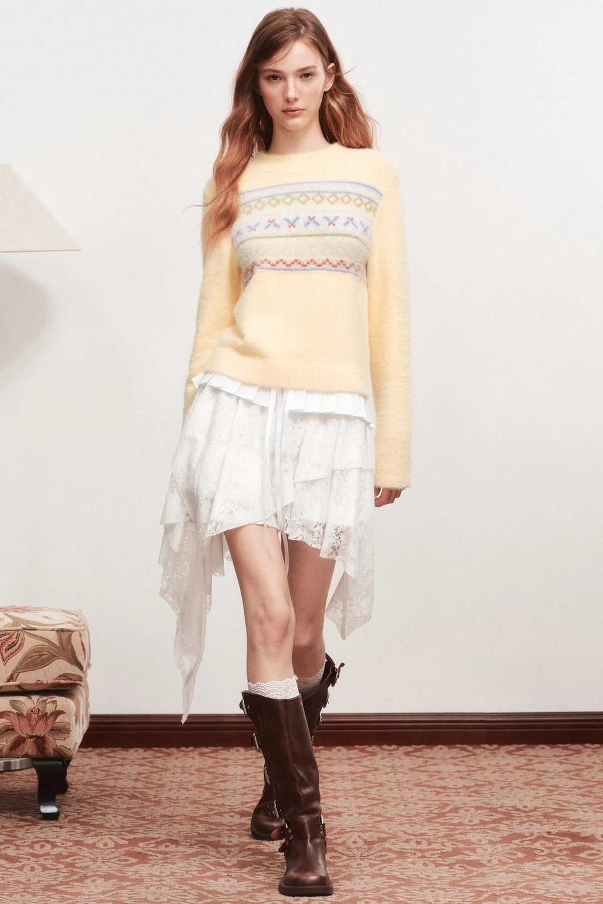 Emo Girl Goth White Short Skirt
