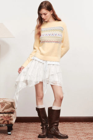 Emo Girl Goth White Short Skirt