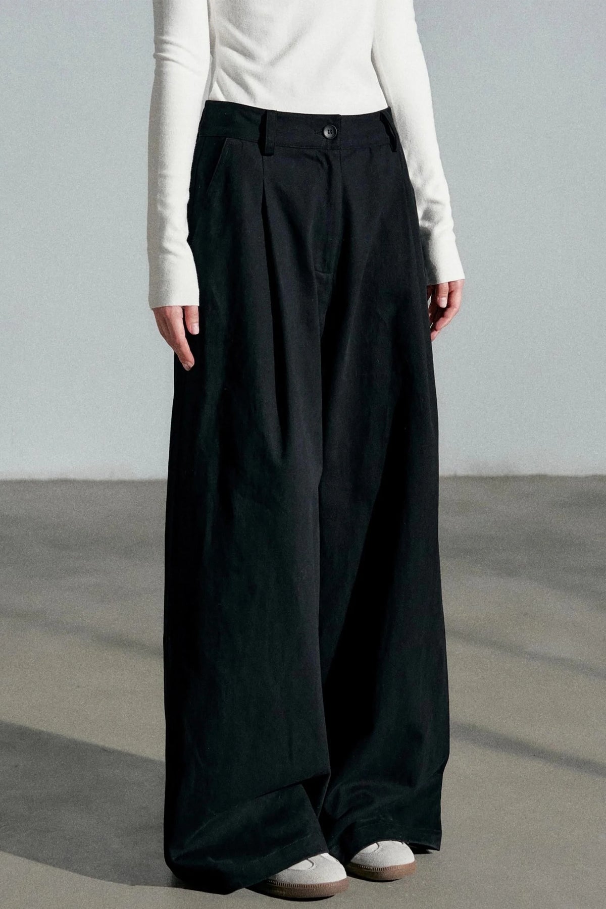 Empire High-Waisted Wide-Leg Trousers