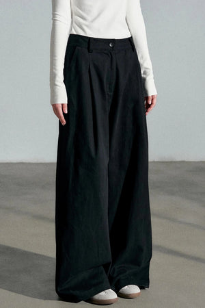 Empire High-Waisted Wide-Leg Trousers