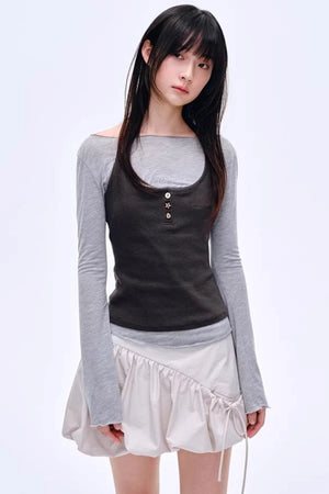 Energetic Patchwork Short Skirt