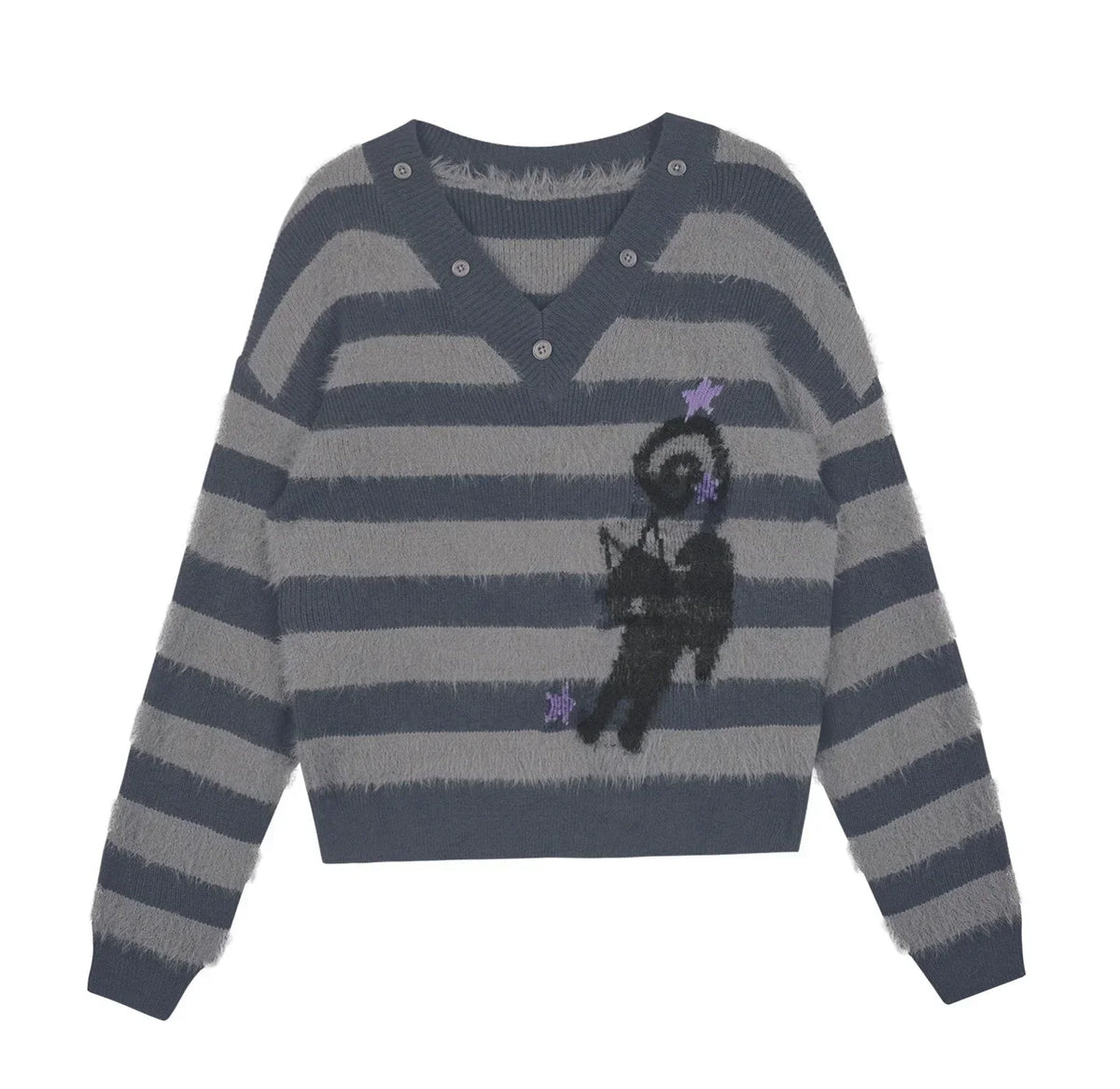 Energetic Striped V-Neck Top