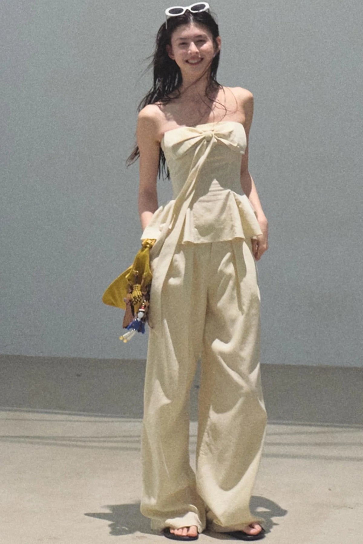 Eternal River Bandeau Top Wide-Leg Trousers Set-Up