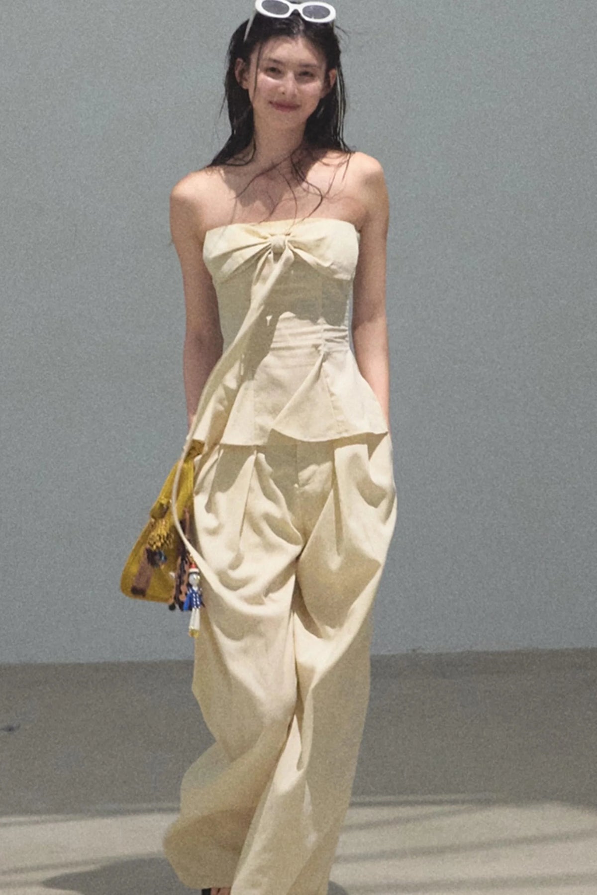 Eternal River Bandeau Top Wide-Leg Trousers Set-Up