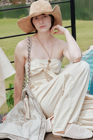 Eternal River Bandeau Top Wide-Leg Trousers Set-Up