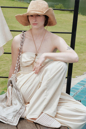 Eternal River Bandeau Top Wide-Leg Trousers Set-Up