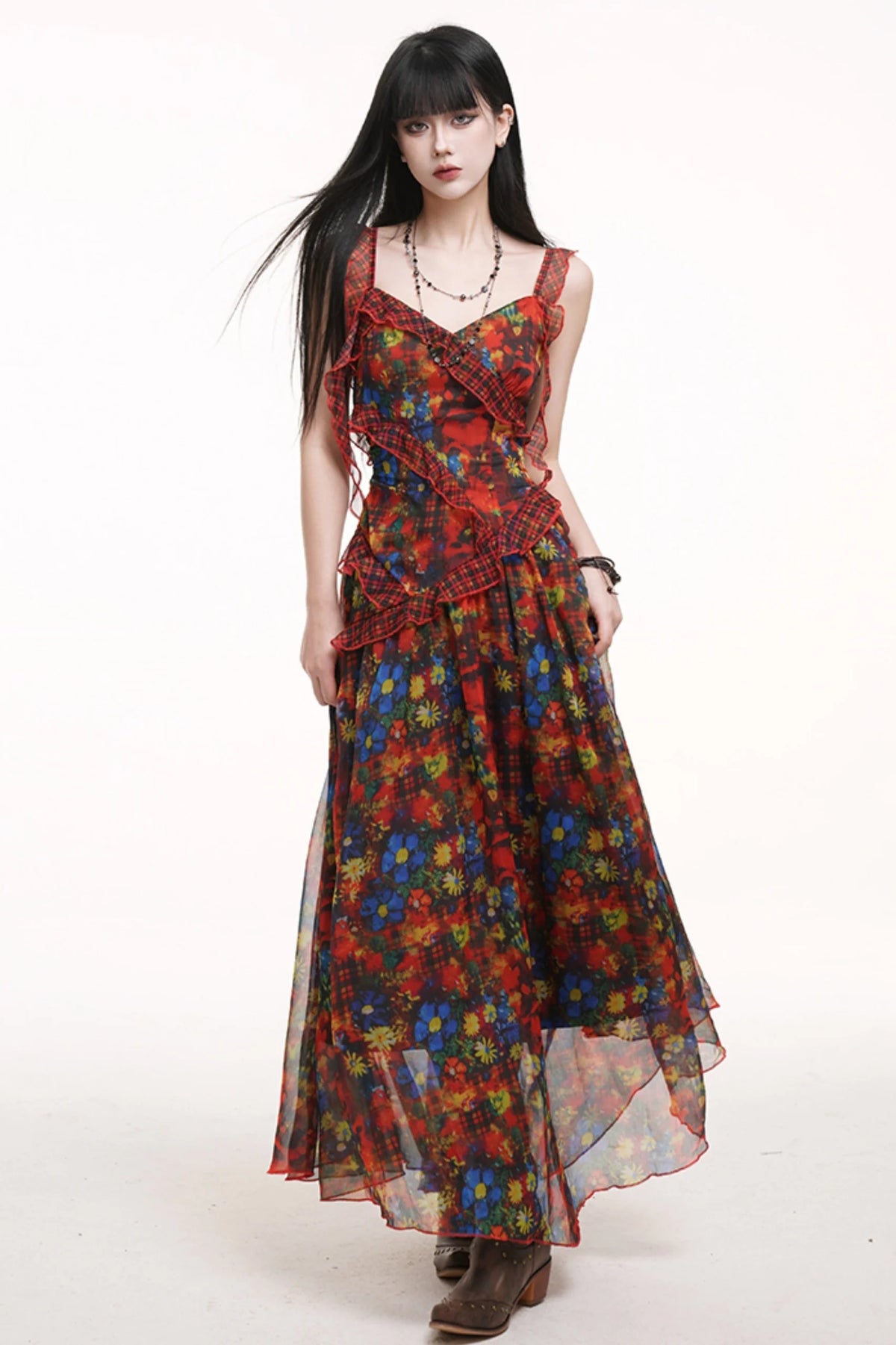 Ethereal Floral Halter Dress