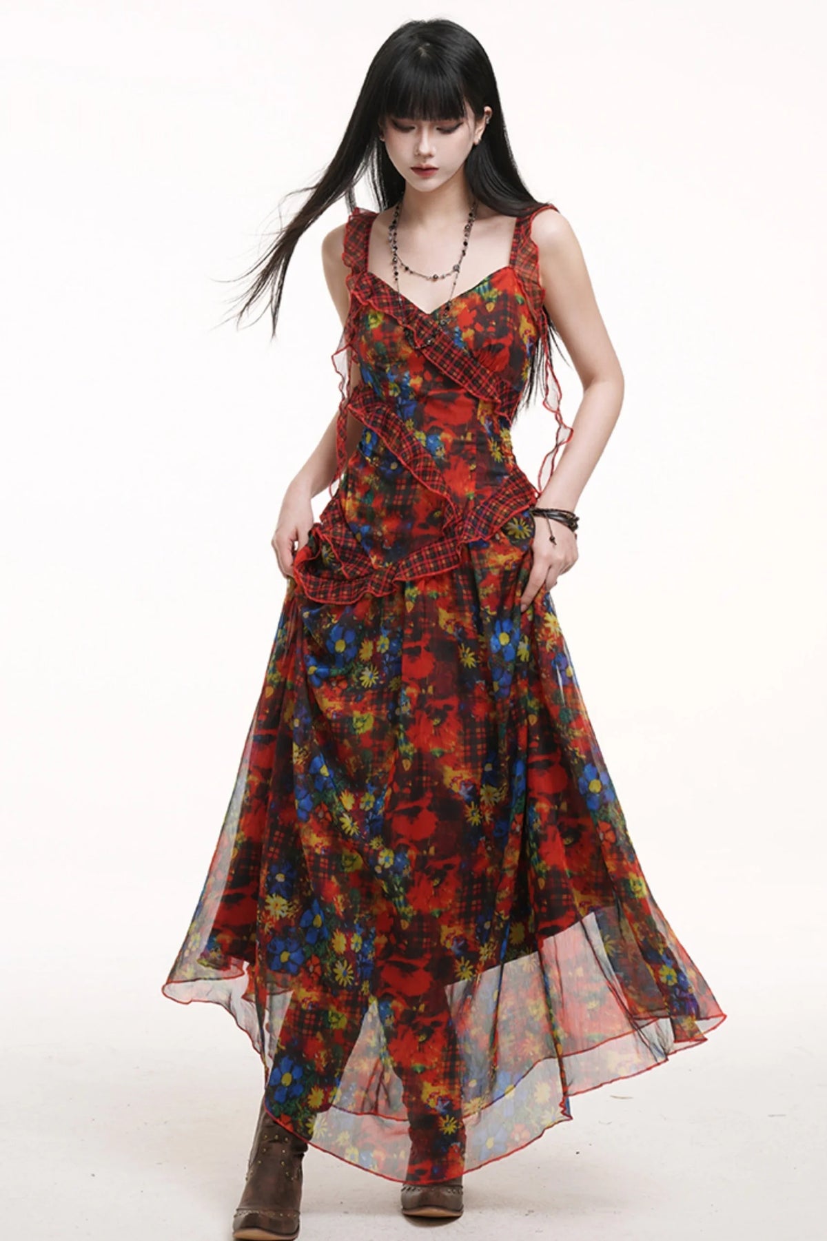 Ethereal Floral Halter Dress