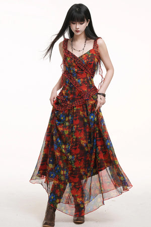 Ethereal Floral Halter Dress