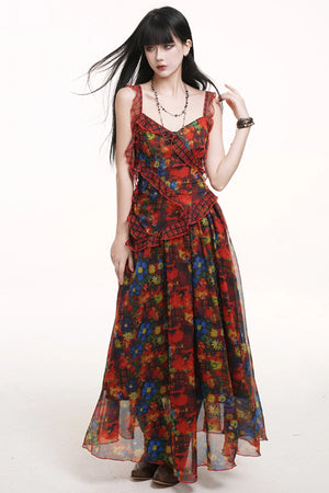 Ethereal Floral Halter Dress