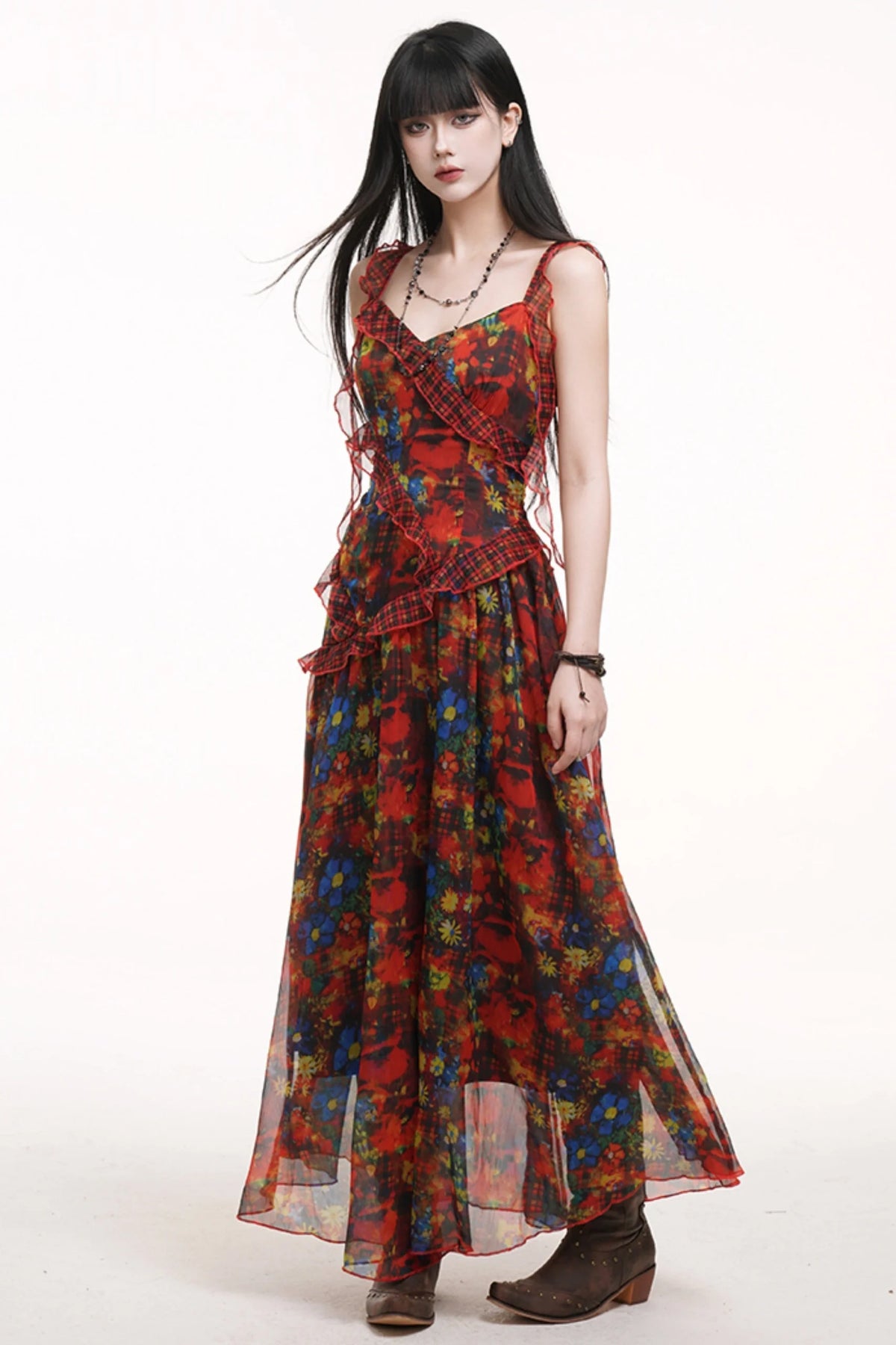 Ethereal Floral Halter Dress