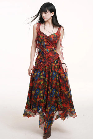 Ethereal Floral Halter Dress