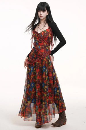 Ethereal Floral Halter Dress