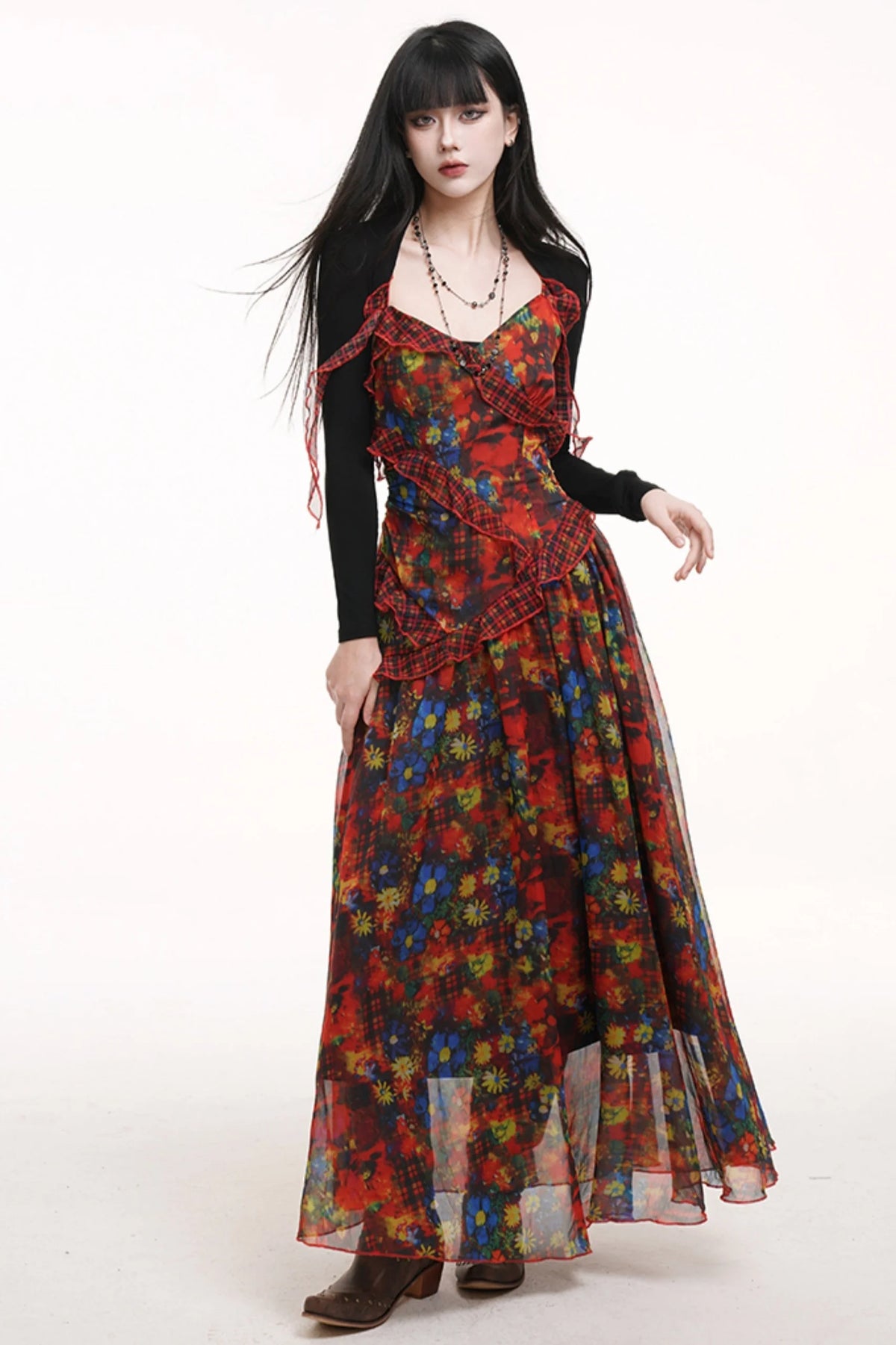 Ethereal Floral Halter Dress