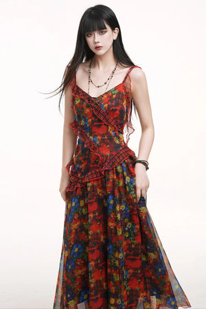 Ethereal Floral Halter Dress