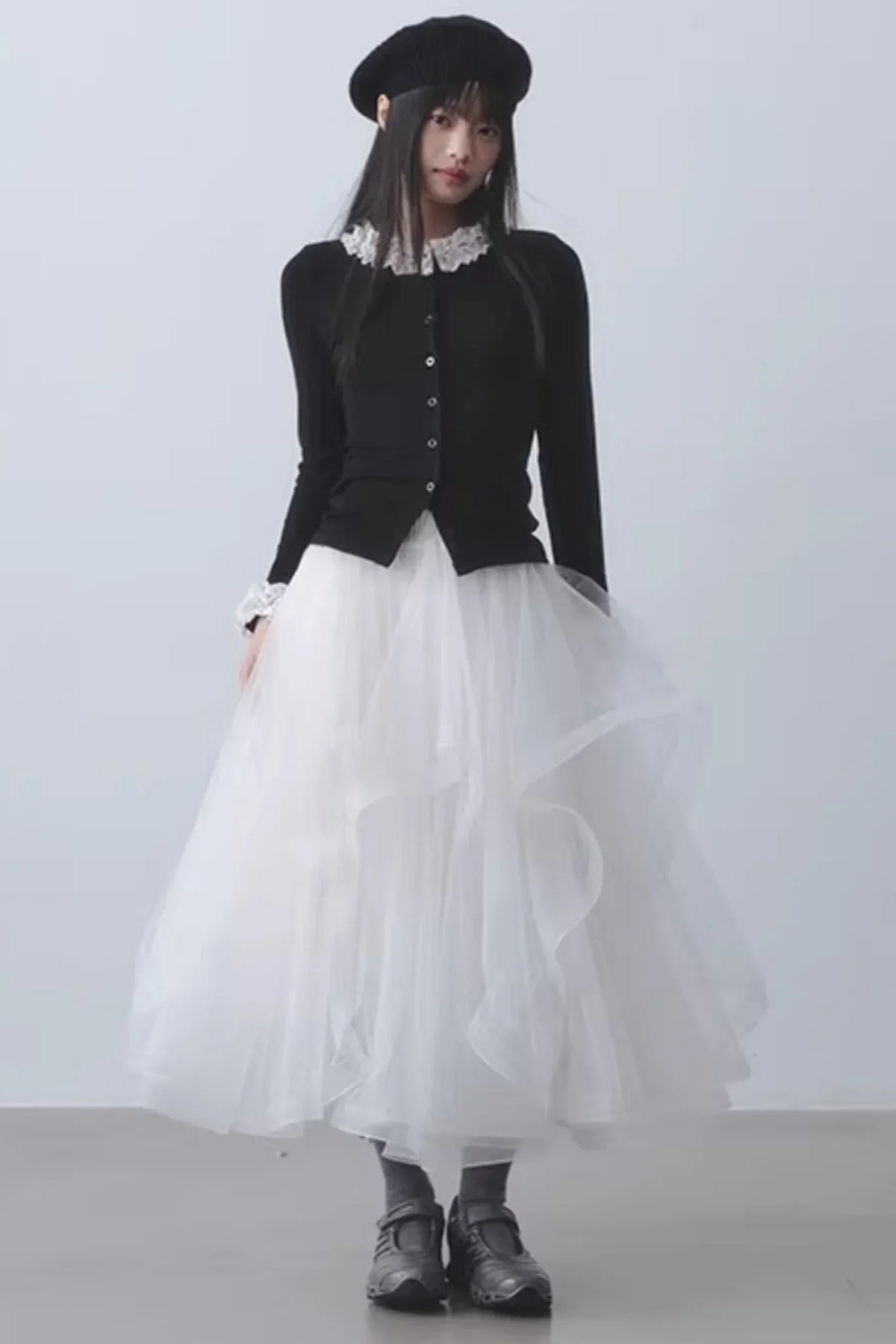 Ethereal White Mesh Skirt