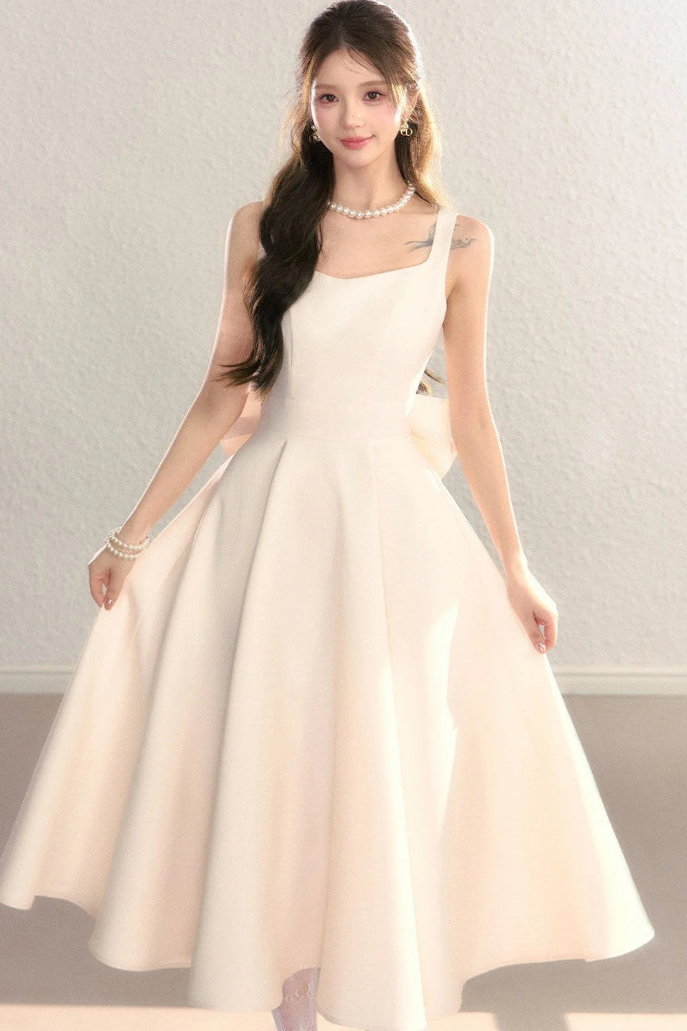 Exquisite French Spaghetti Strap Dress