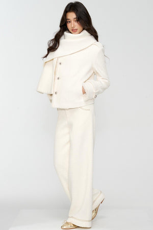Exquisite Woolen Cropped Jacket Set-Up