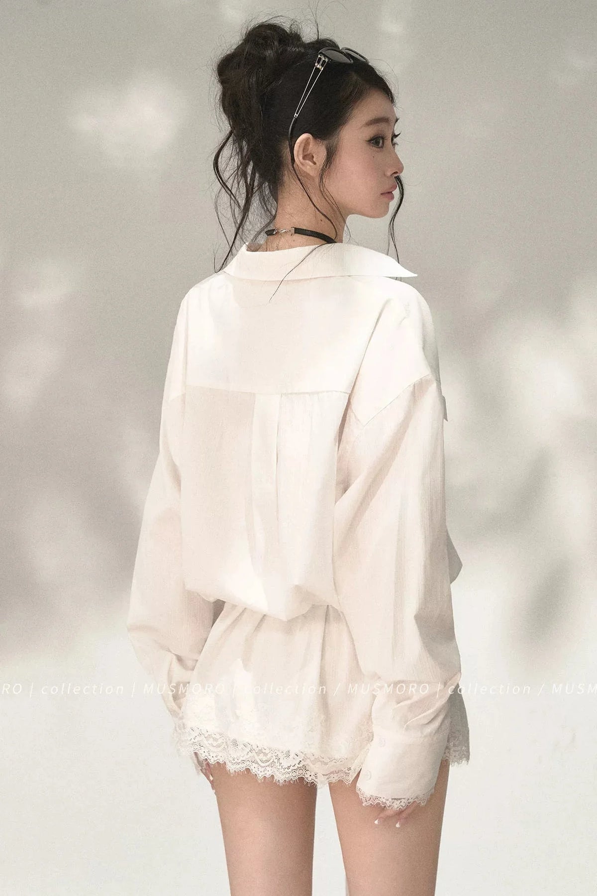 Eyelash Lace Shirt Dress