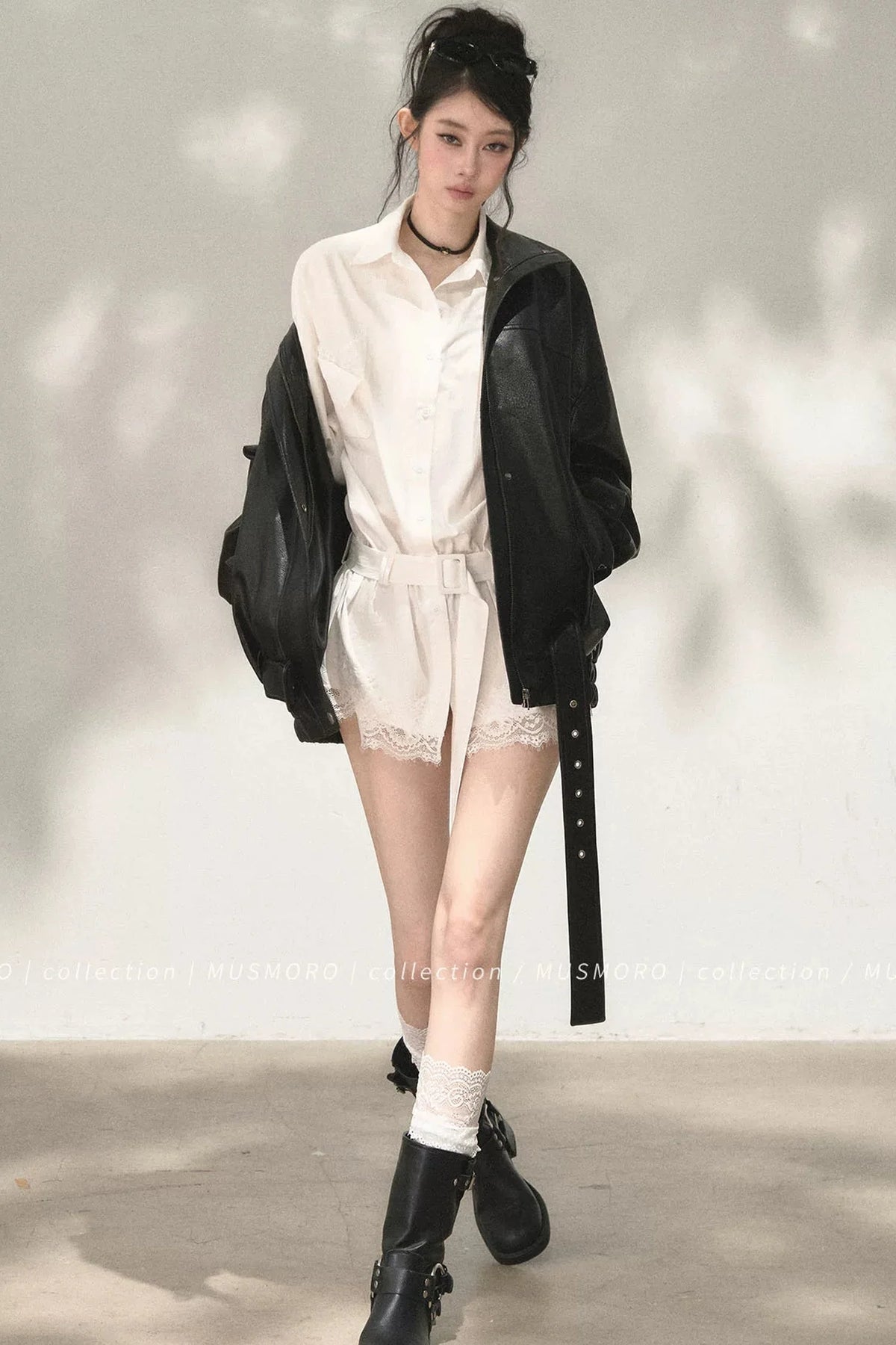 Eyelash Lace Shirt Dress