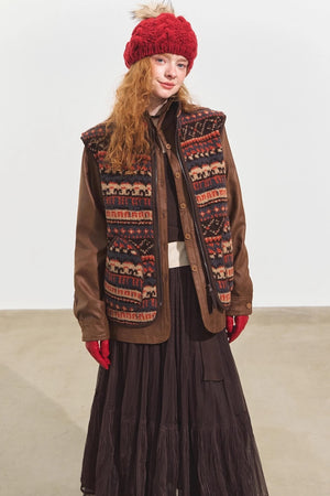 Fair Isle Jacquard Fleece Vest