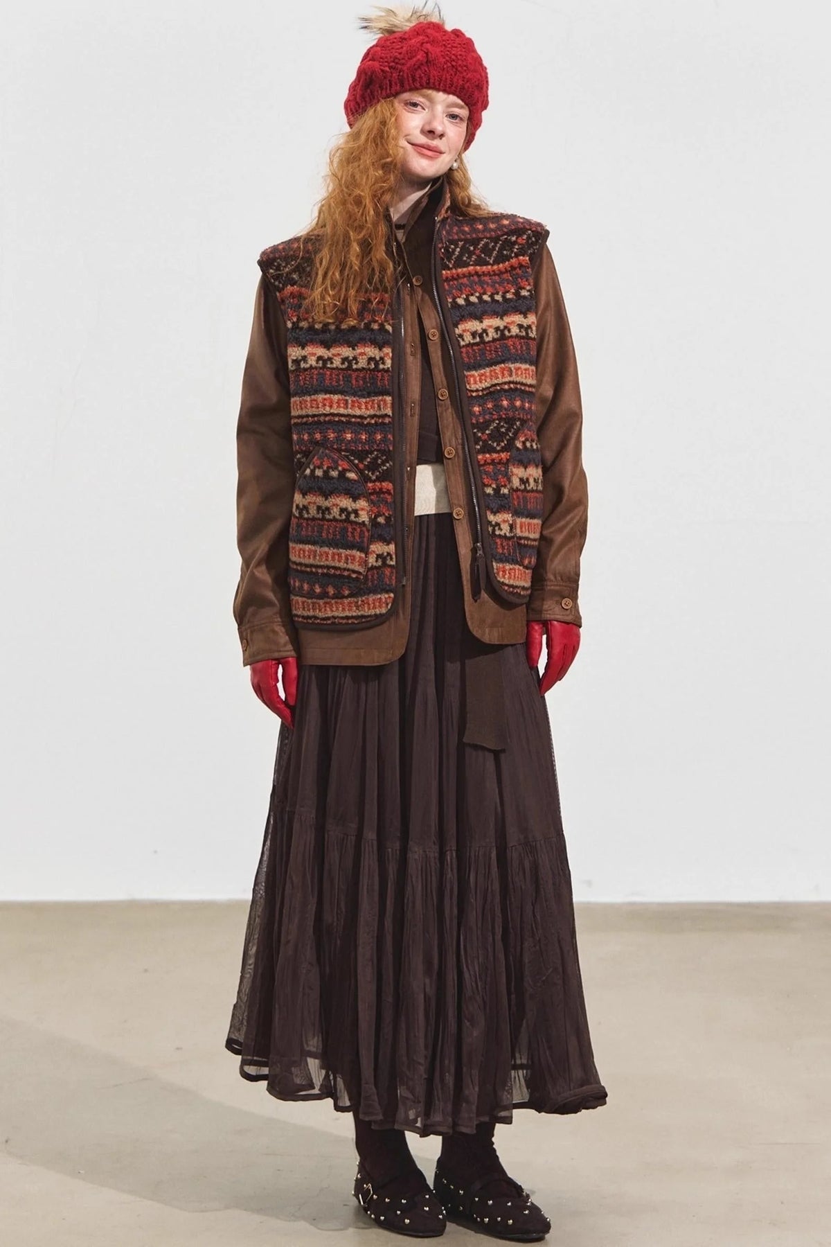 Fair Isle Jacquard Fleece Vest