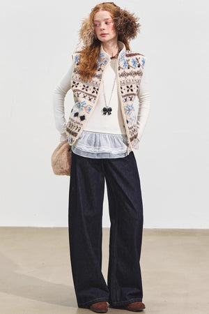 Fair Isle Jacquard Fleece Vest