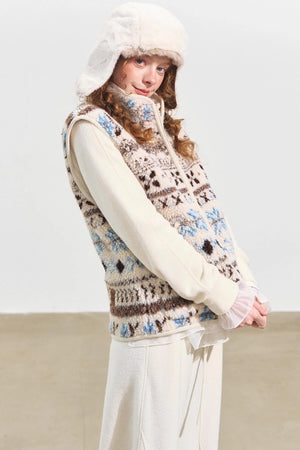 Fair Isle Jacquard Fleece Vest