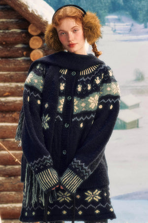 Fair Isle Jacquard Short Cardigan Set-Up