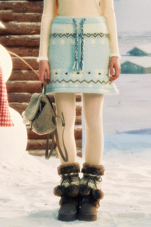 Fair Isle Jacquard Short Cardigan Set-Up