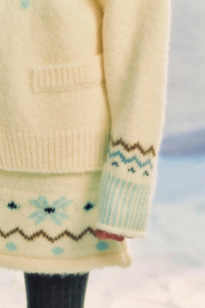 Fair Isle Jacquard Short Cardigan Set-Up