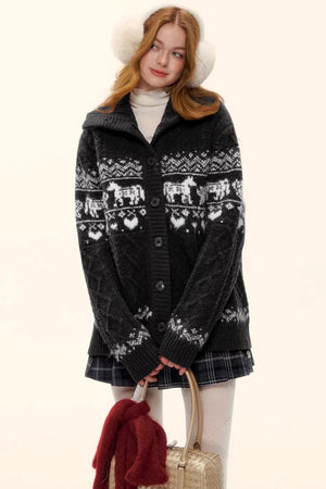 Fair Isle Knit Cardigan