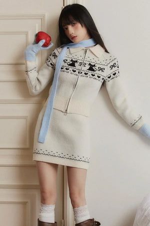 Fair Isle Knitted Sweater Set-Up
