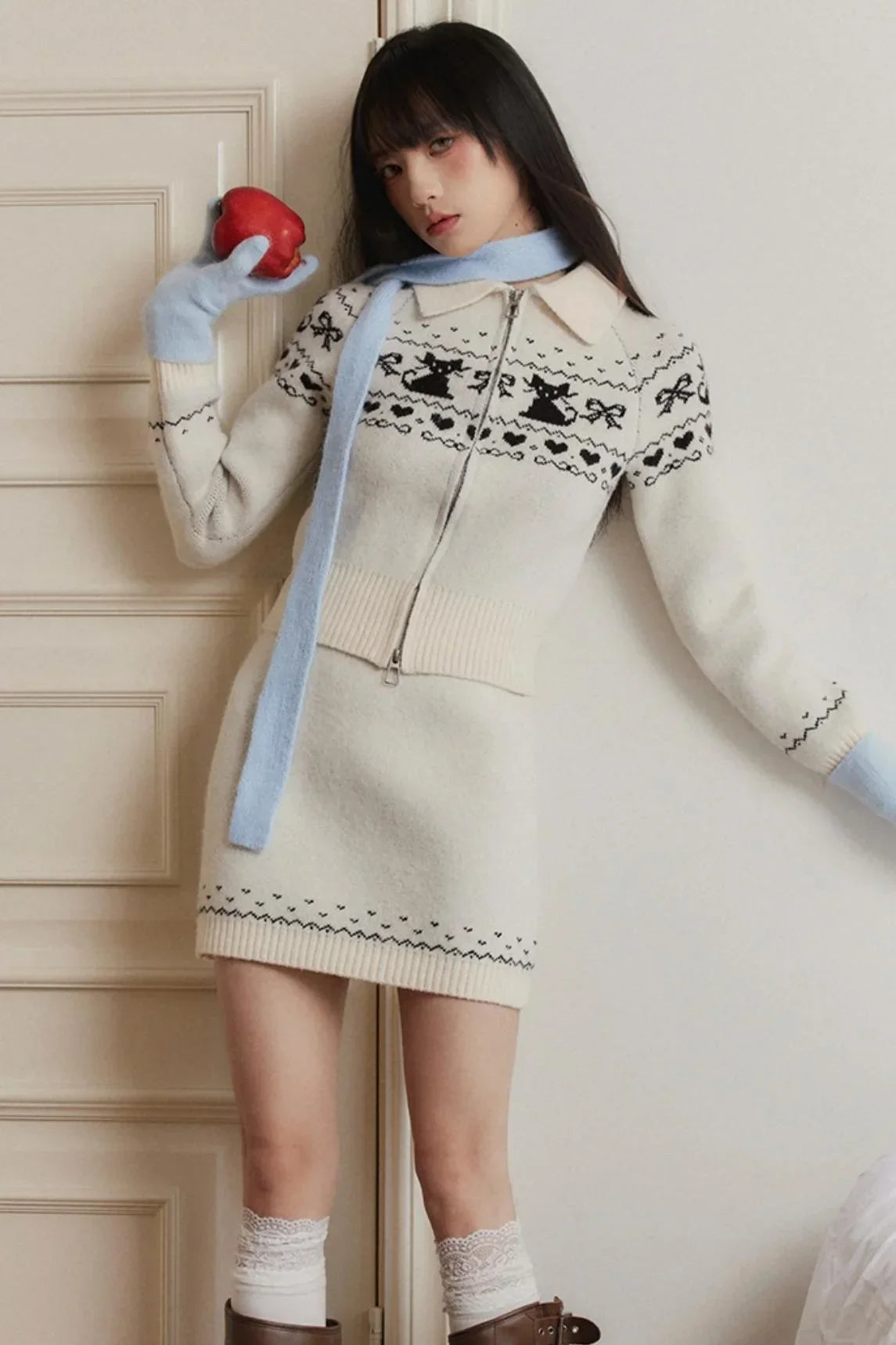 Fair Isle Knitted Sweater Set-Up