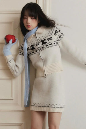 Fair Isle Knitted Sweater Set-Up