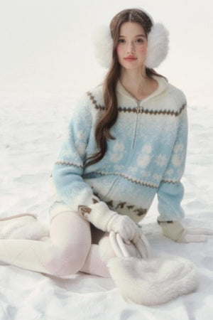 Fair Isle Mink Sweater Skirt Set-Up