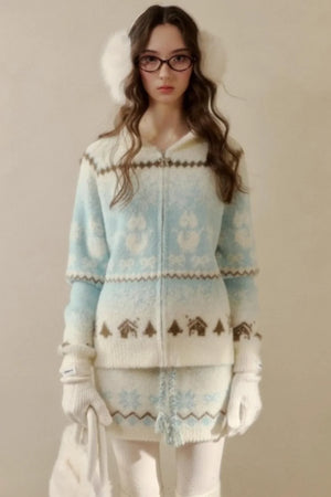 Fair Isle Mink Sweater Skirt Set-Up