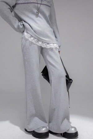 Fair Isle Printed Sweatshirt With Pants Set