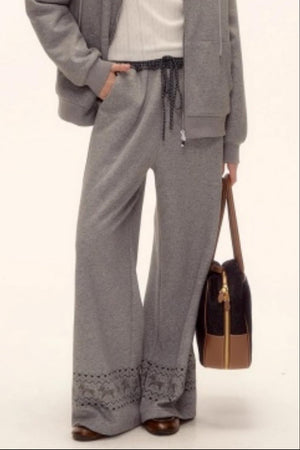 Fair Isle Quilted Jacket Pants Set-Up