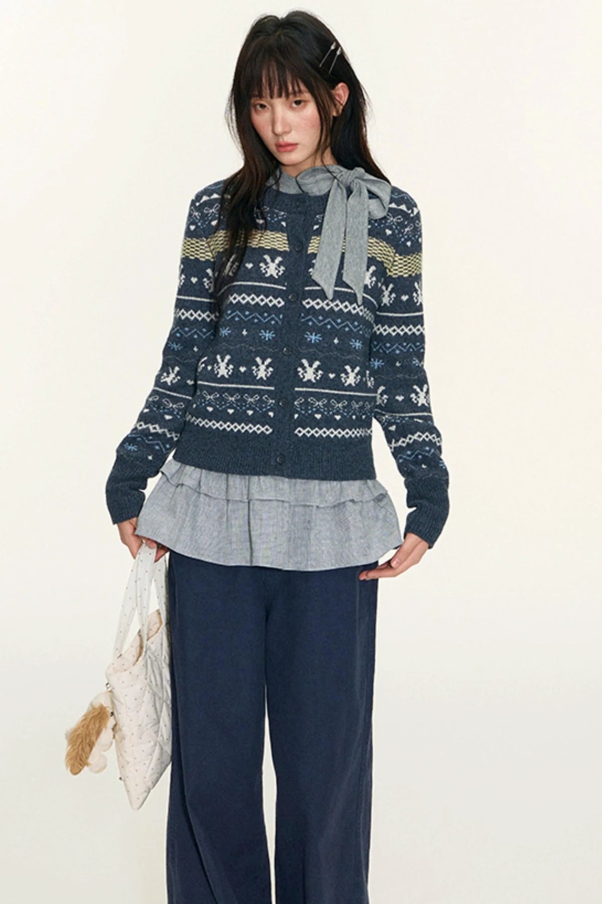 Fair Isle Vintage Wool Cardigan Set-Up