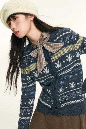Fair Isle Vintage Wool Cardigan Set-Up