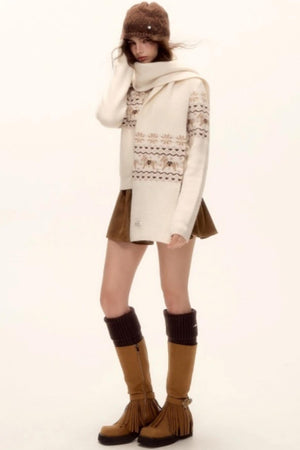 Fair Isle Wool Cardigan Set-Up