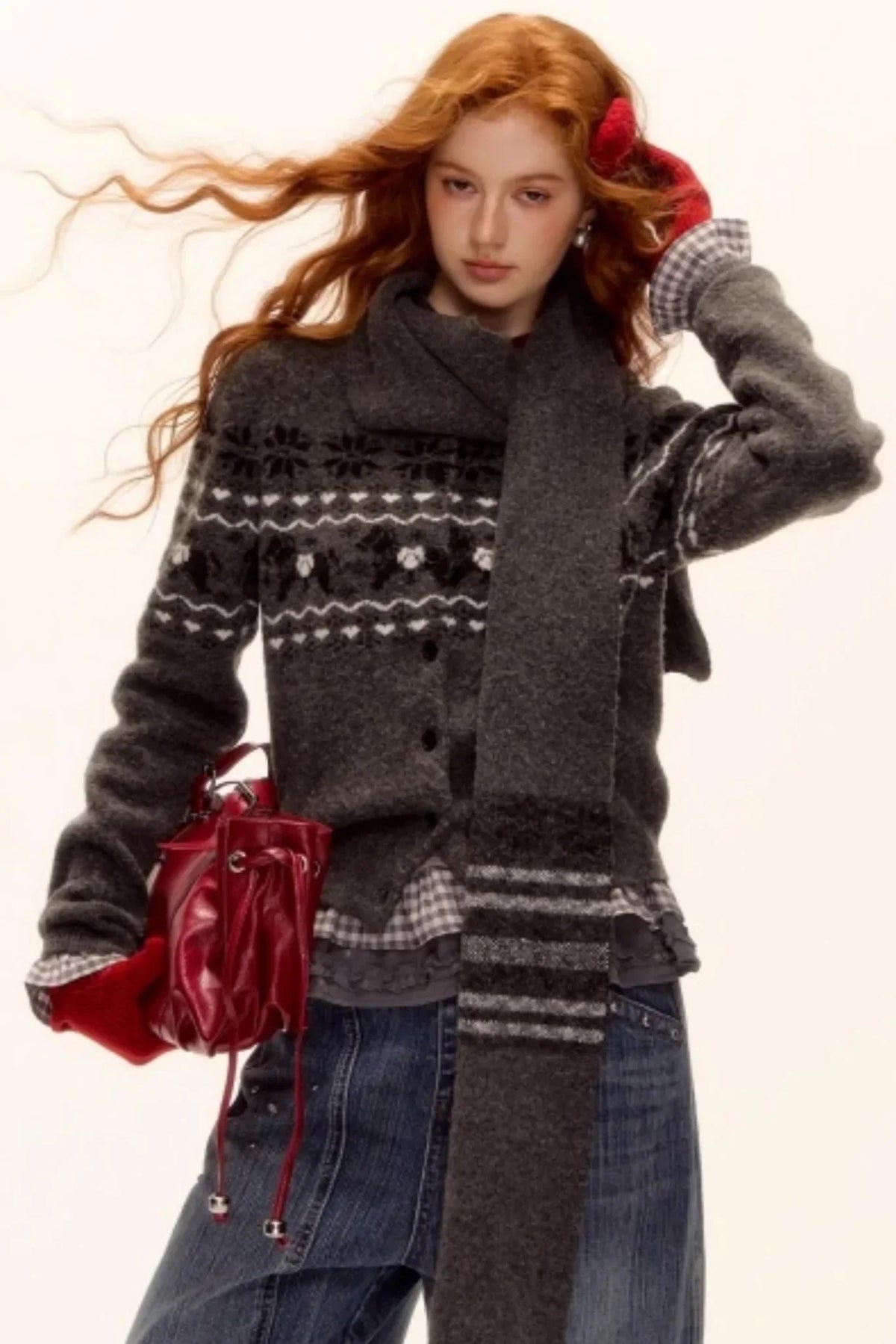 Fair Isle Wool Cardigan Set-Up