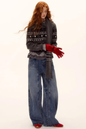 Fair Isle Wool Cardigan Set-Up