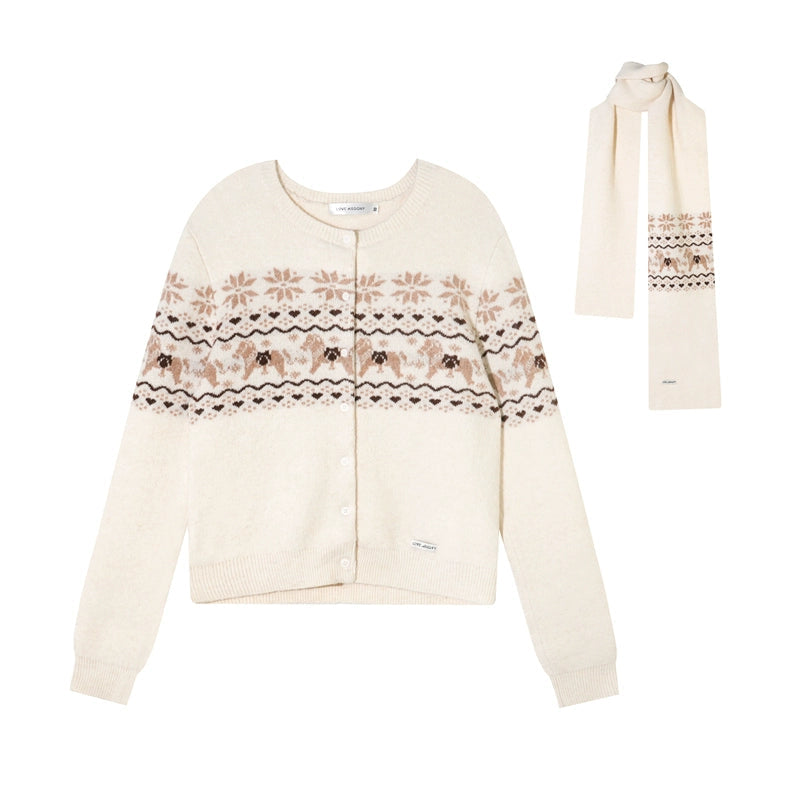 Fair Isle Wool Cardigan Set-Up