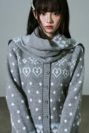 Fair Isle Wool Cardigan Top