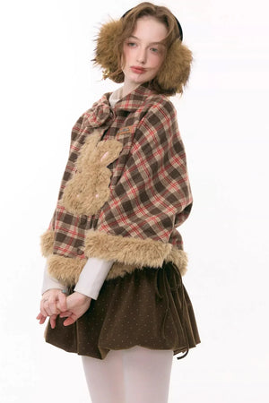 Fairy Tale Plaid Cape Coat