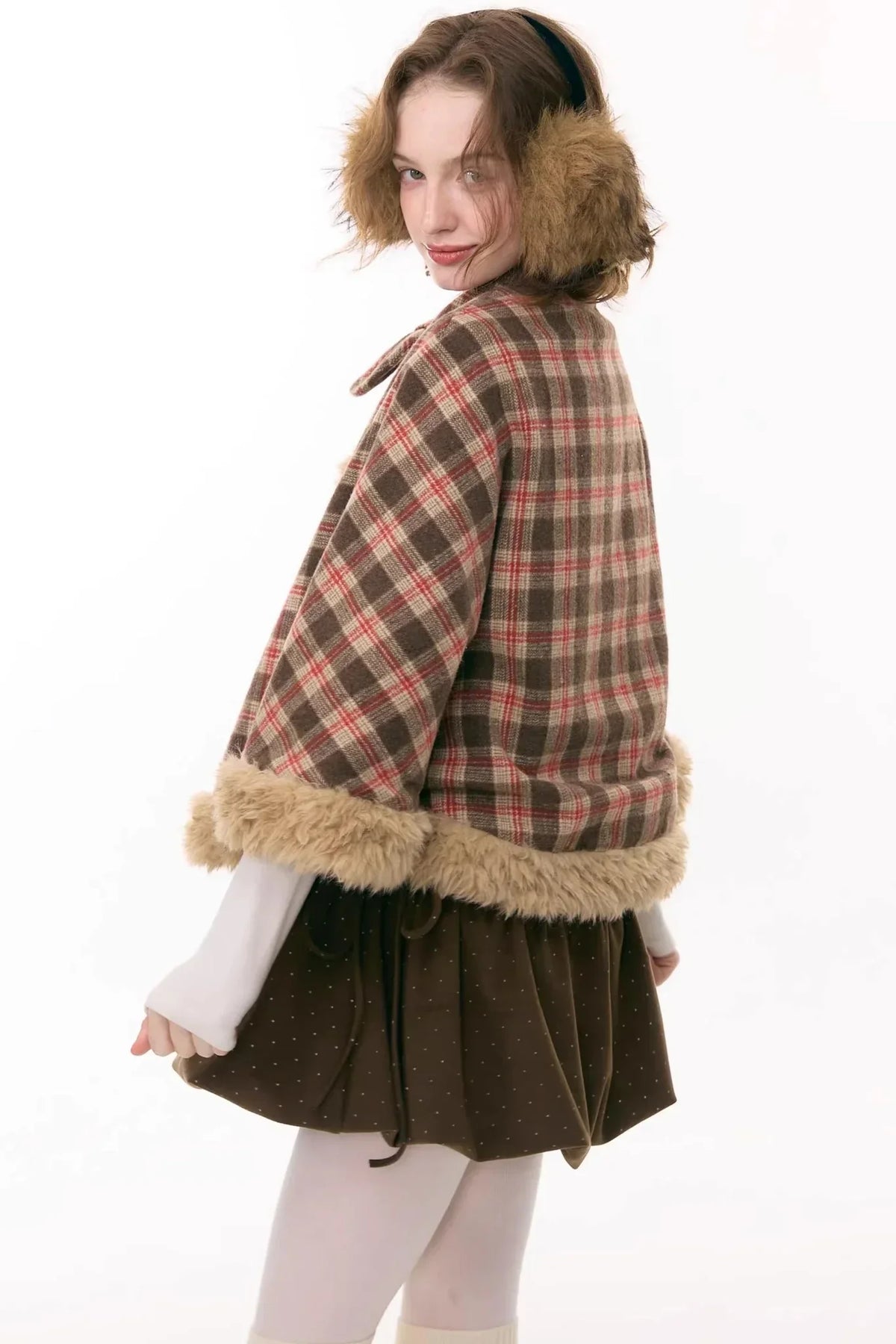 Fairy Tale Plaid Cape Coat