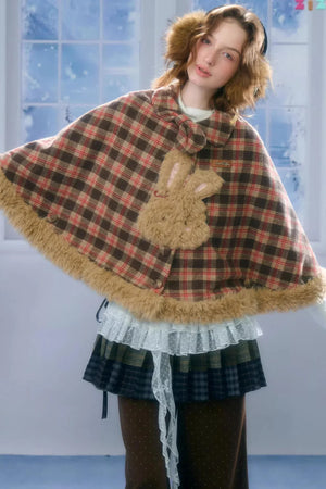 Fairy Tale Plaid Cape Coat